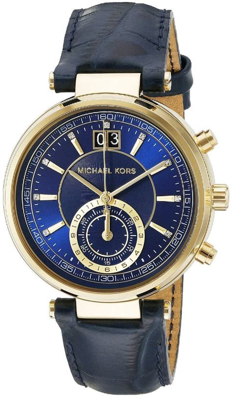 michael kors uhr blaues zifferblatt